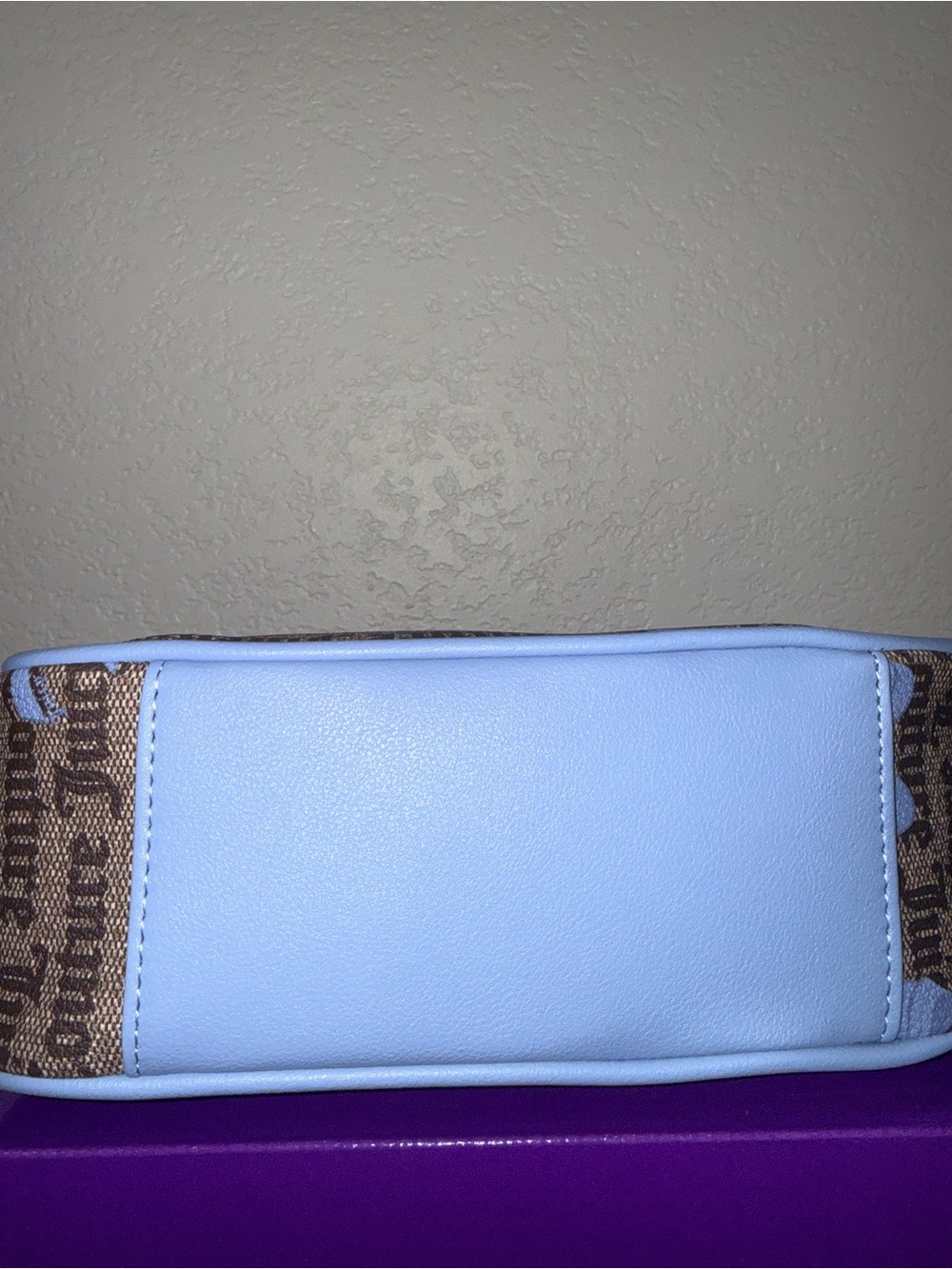 Juicy Couture Brown & Light Blue Logo Bow Shoulder Bag - Picture 8 of 8